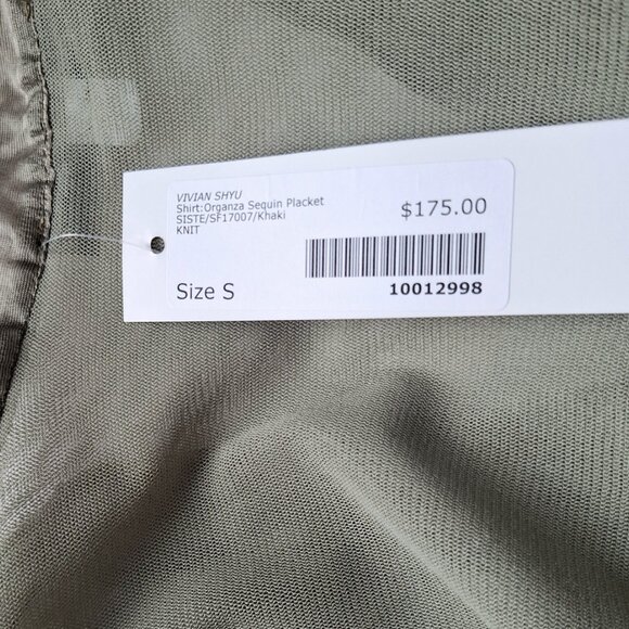 Brand New Vintage Made in Italy Organza Sequence Placket top with label attached - Picture 6 of 12